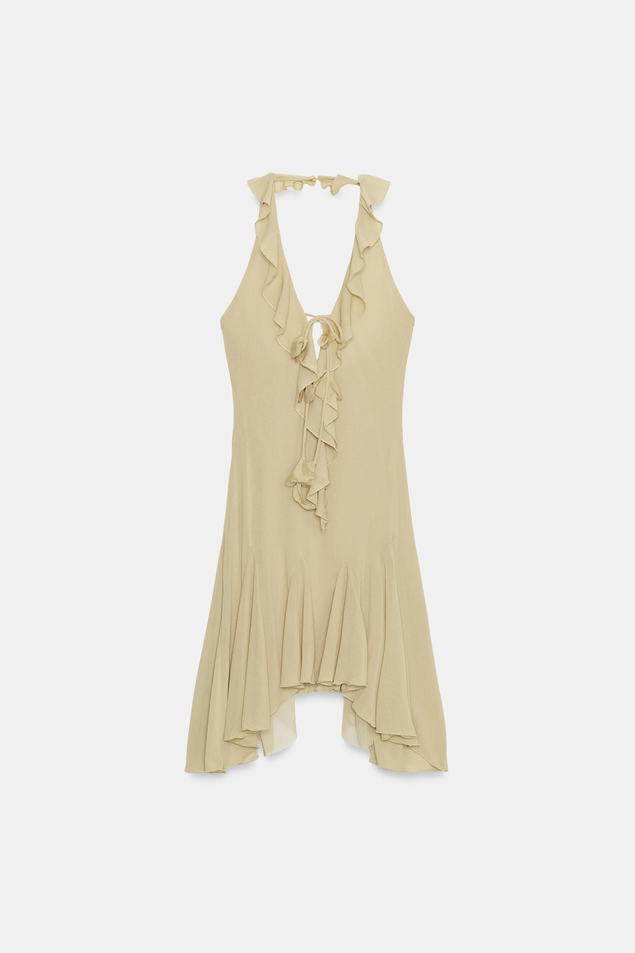 ROBE HALTER À VOLANTS | Zara FR
