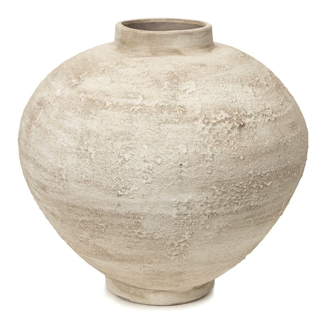 Textured Ceramic Vase – Modern Rustic Decorative Pottery for Home, Mantel, Shelf, or Table Cent... | Amazon (US)