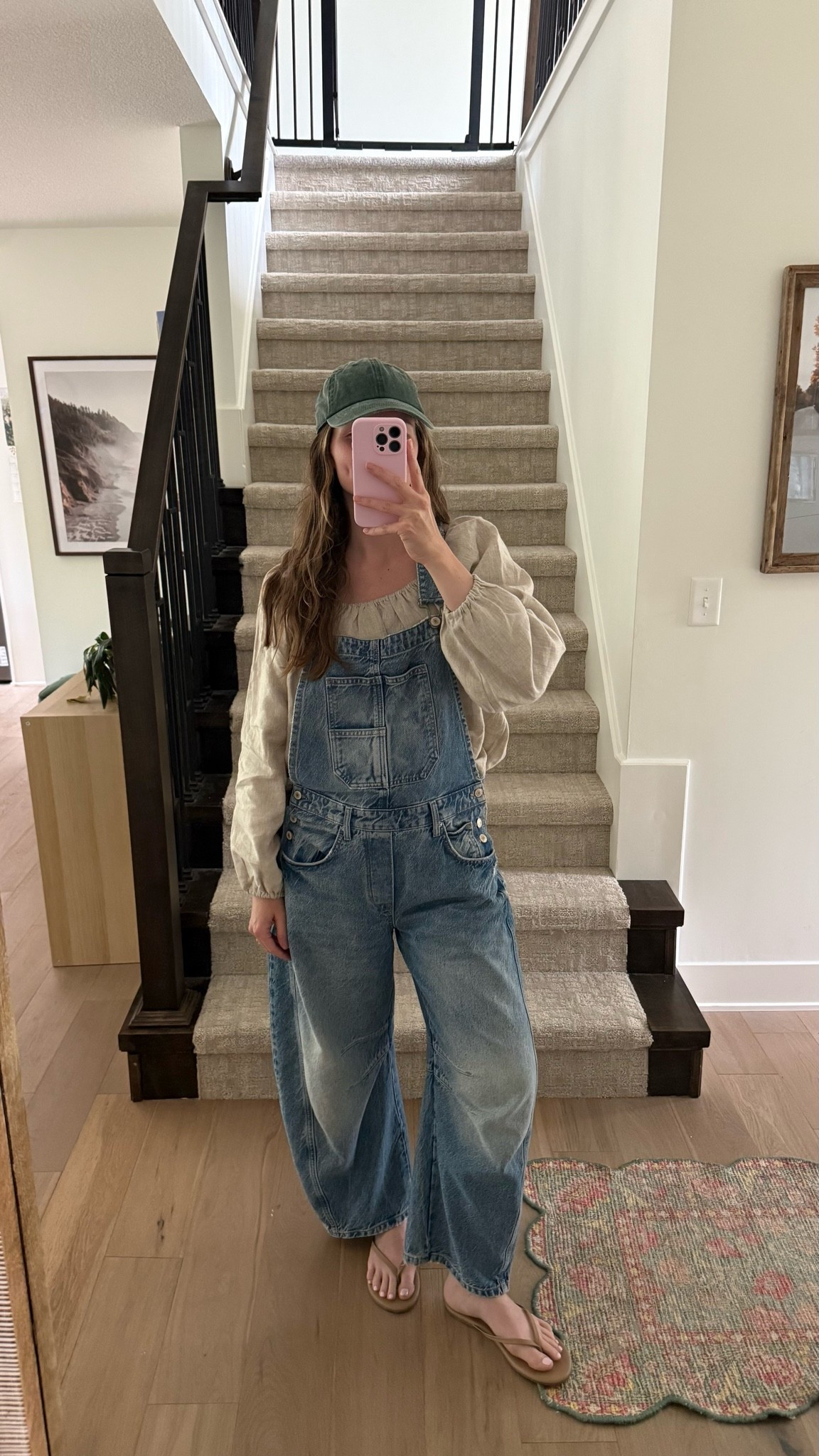 wearing a small in linen top, elastic neckline, can be worn like this or off the shoulder or both shoulders! So versatile and cute, comes in a few colors! Small in barrel overalls!

#LTKootd #LTKmomlife