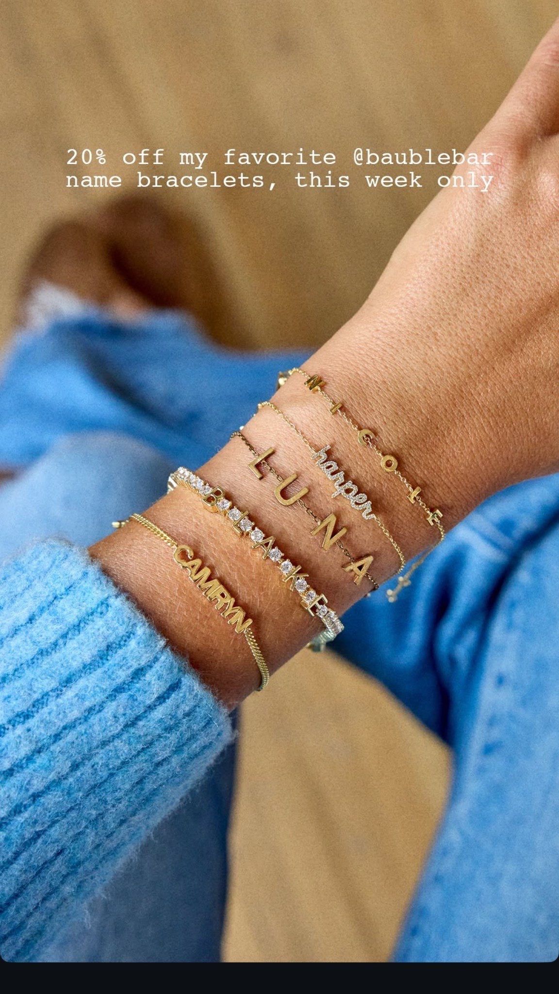 💗 Bauble Bar Sale! 💗 
This week they’re doing 20% off custom jewelry! I love anything personalized 😍 I feel like it just makes the jewelry more meaningful and also makes a great gift idea 🎁 I want to do this with my kiddos names ❤️

Bauble Bar, jewelry, gold bracelets, personalized jewelry, layering jewelry, gift ideas, Mother’s Day gift ideas, new mom gift ideas, initial jewelry, name jewelry

#LTKmomlife #LTKSaleAlert #LTKootd