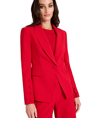Petite Cutaway-Hem Blazer | Macy's