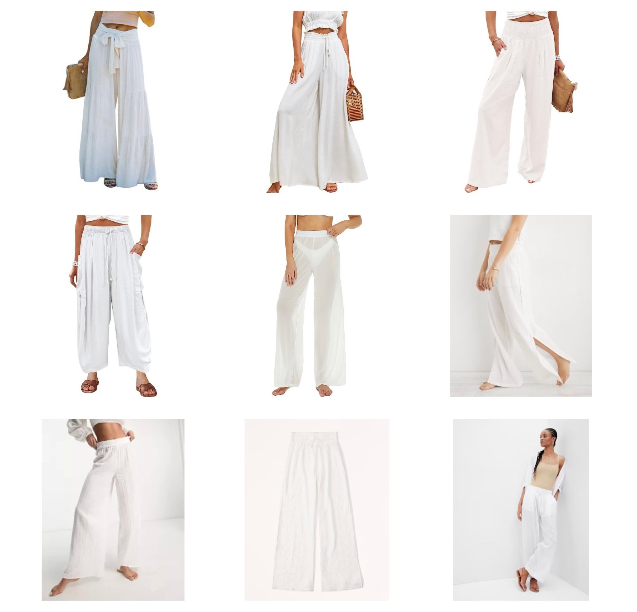 White beach pants, beach cover up, flowy beach pants, wide leg swim cover up

#LTKSeasonal