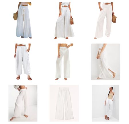 White beach pants, beach cover up, flowy beach pants, wide leg swim cover up

#LTKSeasonal