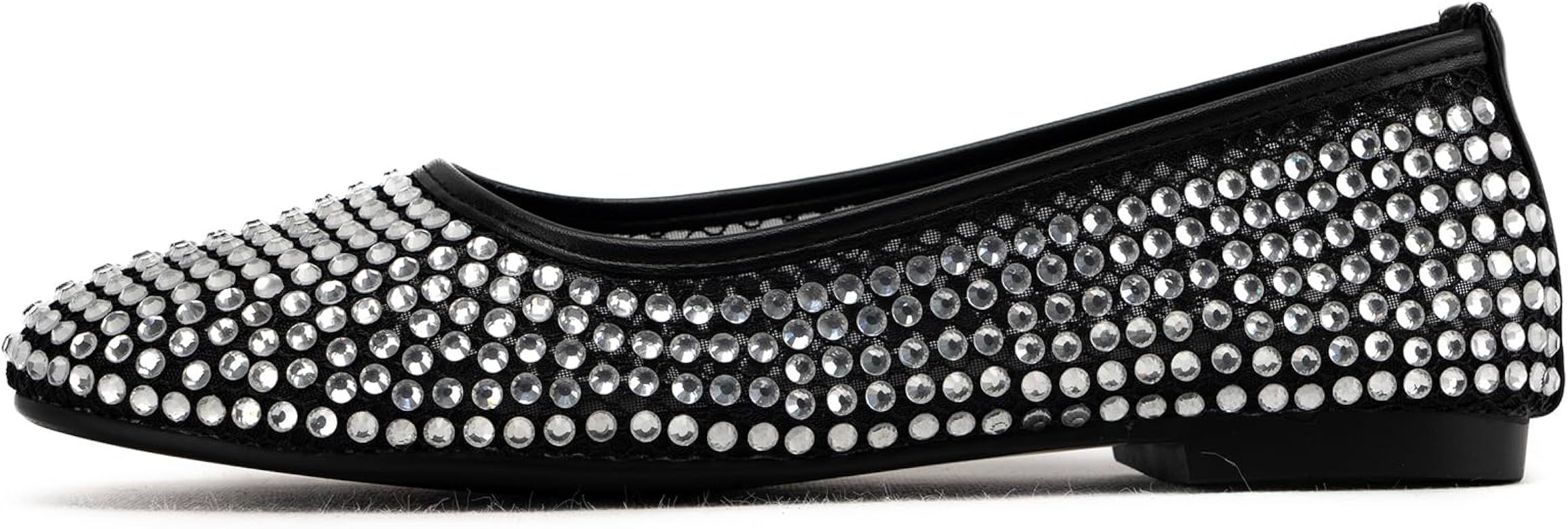 WIRALOMI Rhinestone Ballet Flats for Women Sparkly Ballerina Flats Comfortable Mesh Glitter Party... | Amazon (US)