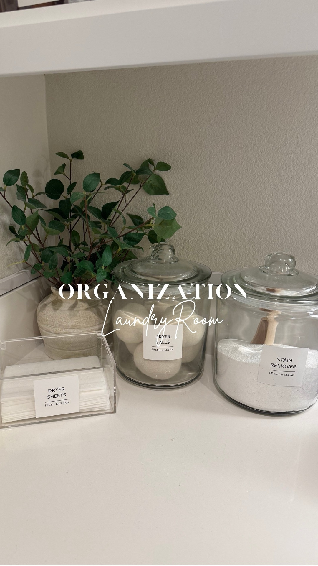 Organization for the laundry room 🧺 I love these big glass jars from Amazon for powder laundry items and decorative storage like these dryer balls. The labels are perfect for keeping things organized and looking aesthetically pleasing and the clear bins are some of my faves for organizing around the house 👍🏼

Amazon, Target, home organization, laundry room organization, clear organizing bins, clear glass jars, dryer sheet holder

#LTKvlog #LTKHome #LTKdayinmylife