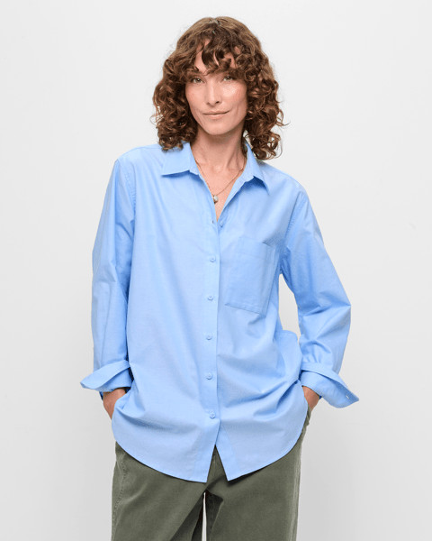 Australian Cotton Long Sleeve Oxford Shirt - Blue | Target AU