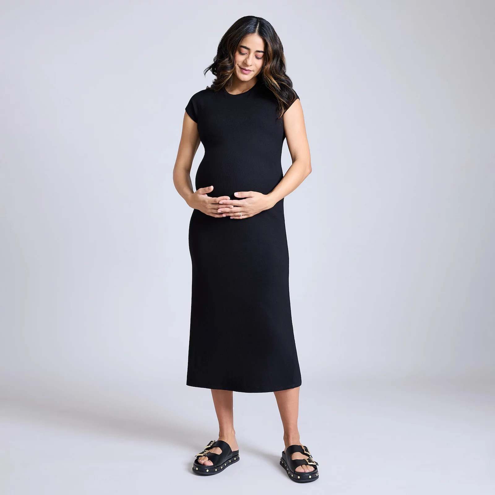 Maternity Motherhood® Ribbed Raglan Midi Dress | Kohl's