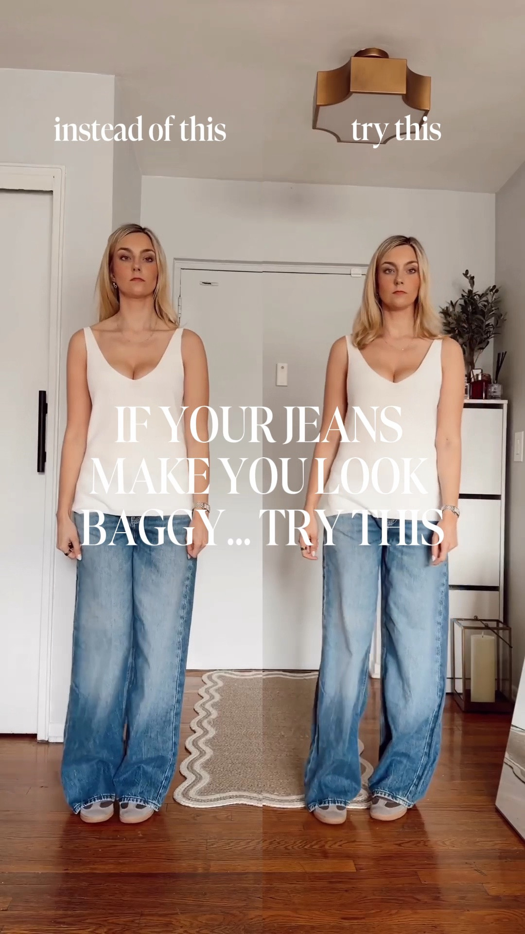 Save this for later! I feel like the biggest mistake with low-rise baggy jeans is thinking they’re always easy to style. One wrong top or accessory can make the whole outfit feel boxy or heavier than you want. Once you add the right fitted piece and balance it with simple accessories, they instantly feel more flattering no matter what size you wear 🤍

Wearing pair from @Guess   & size 26

Outfit fixes • style tips • jeans outfit • spring outfit • white shirt outfit • white shirt oversized • baggy jeans outfit • low rise baggy jeans

#LTKootd #LTKWorkwear #LTKTall