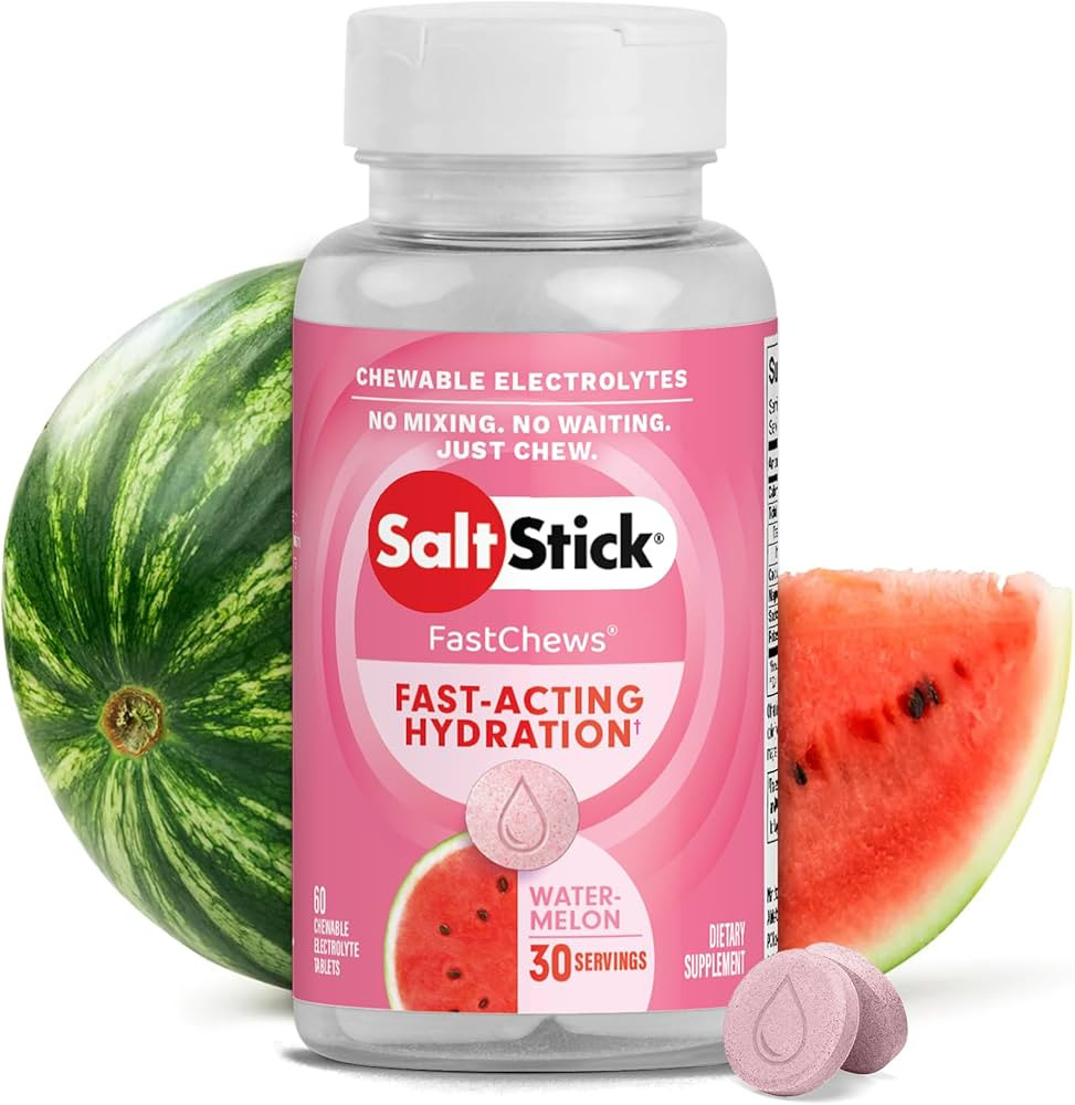 SaltStick FastChews Electrolytes - 60 Chewable Electrolyte Tablets - Watermelon - Salt Tablets fo... | Amazon (US)
