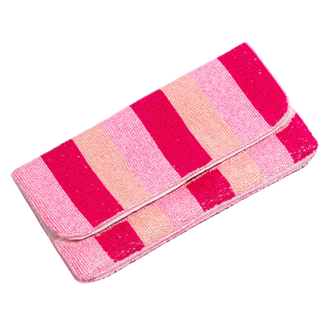 I'm In Charge Striped Beaded Clutch | Accessory To Love