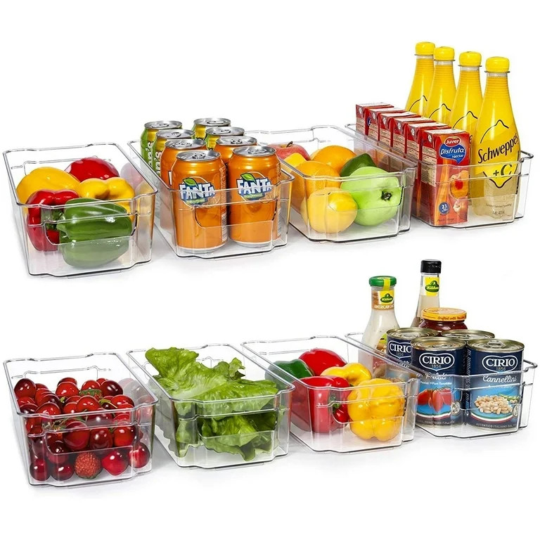Vtopmart Refrigerator Organizer Bins, 8pcs Clear Bins, Pantry Kitchen Organization and Storage, 1... | Walmart (US)