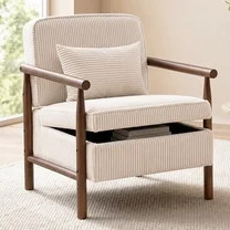 Accent Chair with Hidden Storage, LEGAHOME Antique White Modern Arm Chair for Living Room, Comfy ... | Walmart (US)