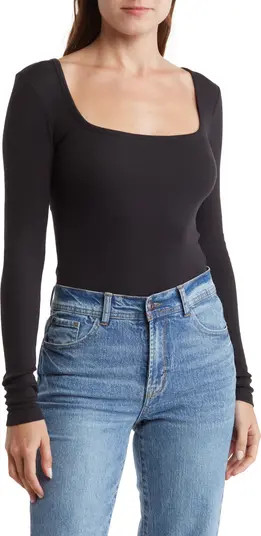 Long Sleeve Organic Cotton Blend Bodysuit | Nordstrom Rack