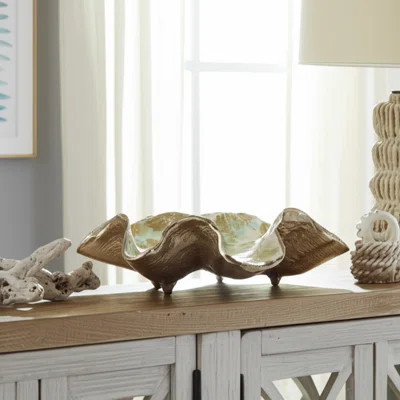 Decorative Bowl Metal Aluminum Coastal Glam Style Finish For Home Office Bedroom Living Room Centerpiece Display Accent Decor Organizer Functional Art | Wayfair North America