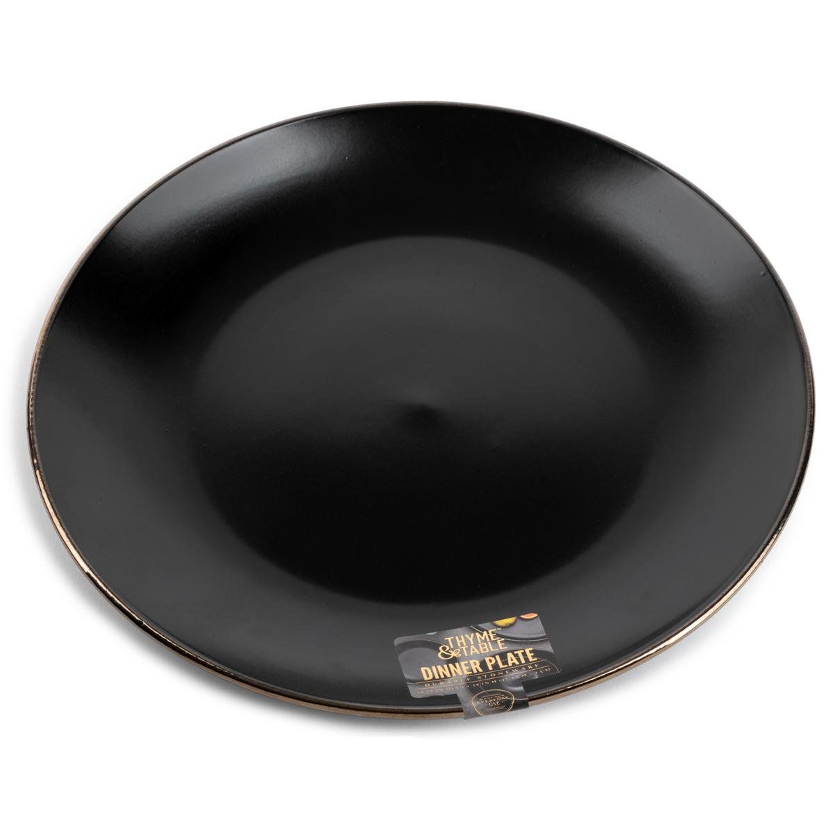 Thyme & Table Dinnerware Black Onyx Stoneware Round Dinner Plate | Walmart (US)