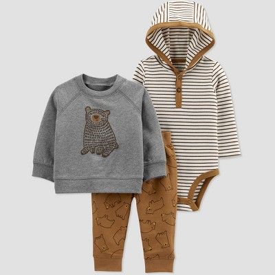 Baby Boys' Bear Pullover Top & Bottom Set - Just One You® made by carter's Brown | Target