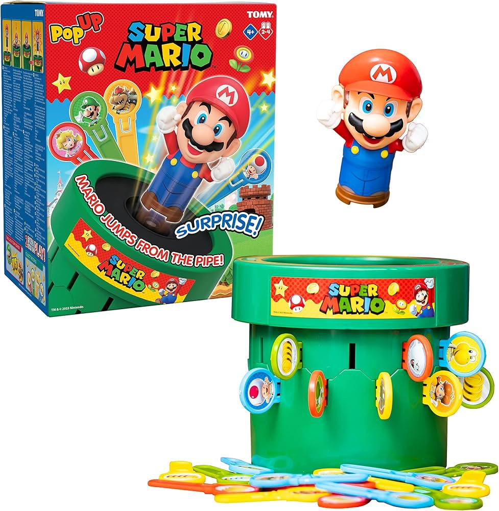 TOMY Pop Up Super Mario Board Game - Family and Preschool Kids Games for Family Game Night - Kids... | Amazon (US)