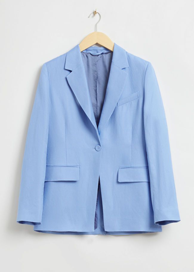 Relaxed Cut-Away Tailored Blazer - Light Blue - Blazers - & Other Stories US | & Other Stories US