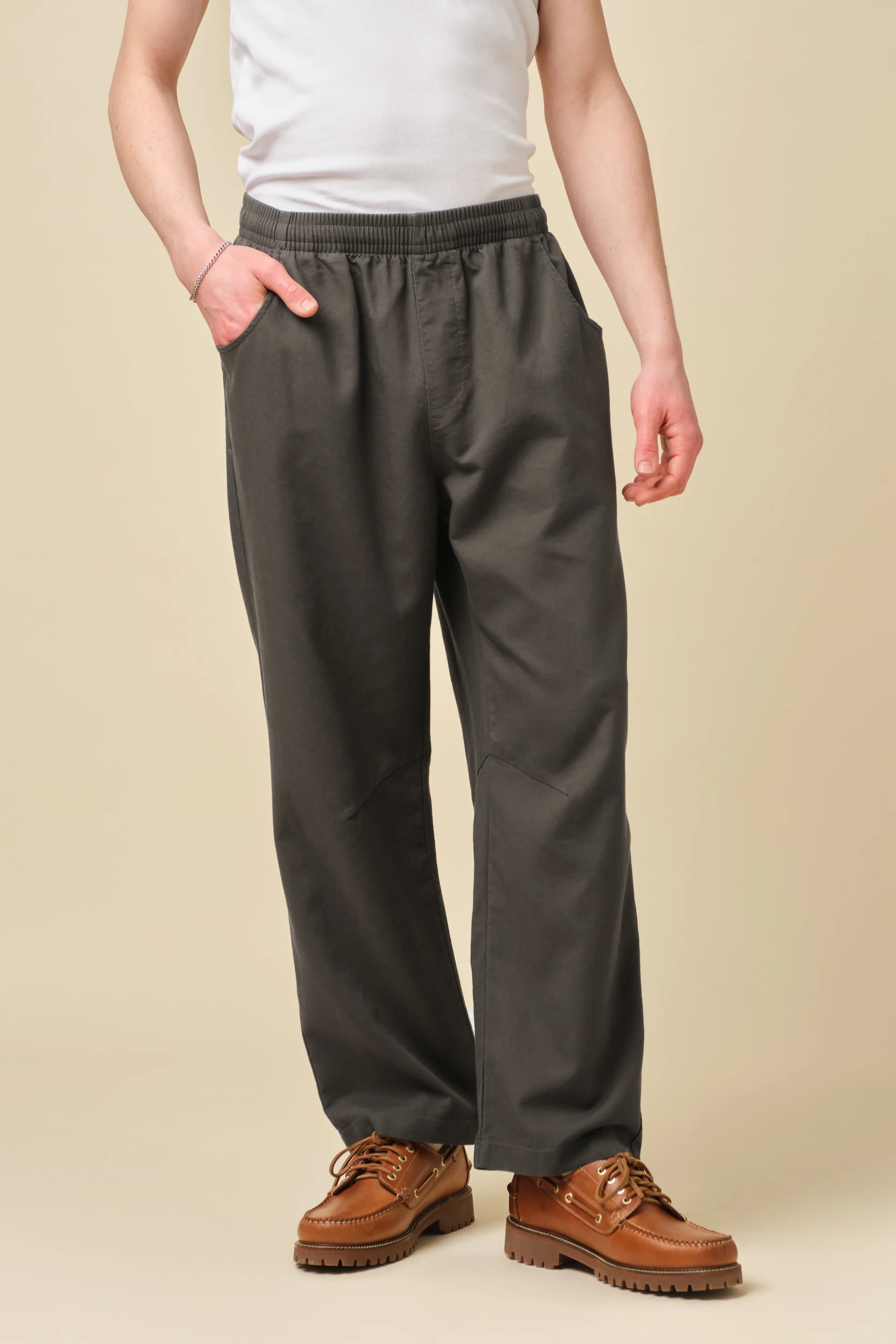 CANVAS RELAXED TROUSERS - CHARCOAL | bound clothing
