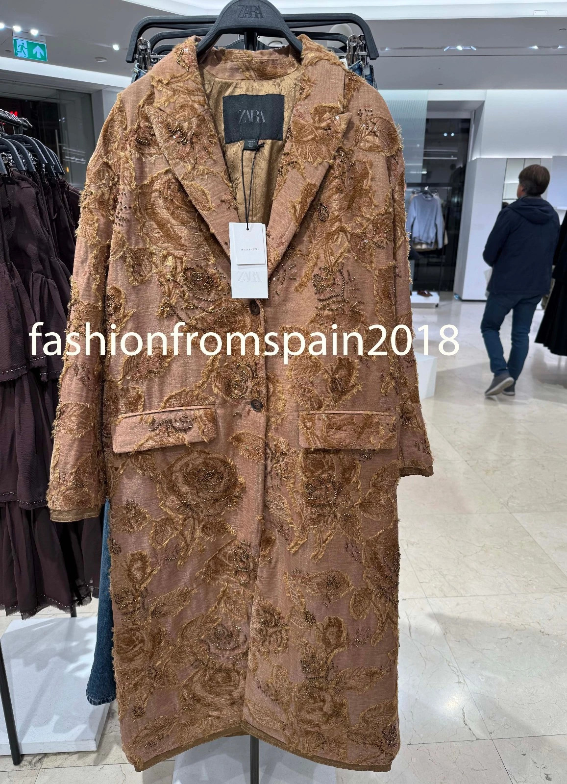 ZARA NEW WOMAN ZW LIMITED EDIT EMBROIDERED LONG COAT LT. PINK S,M,L 3736/253/637 | eBay US