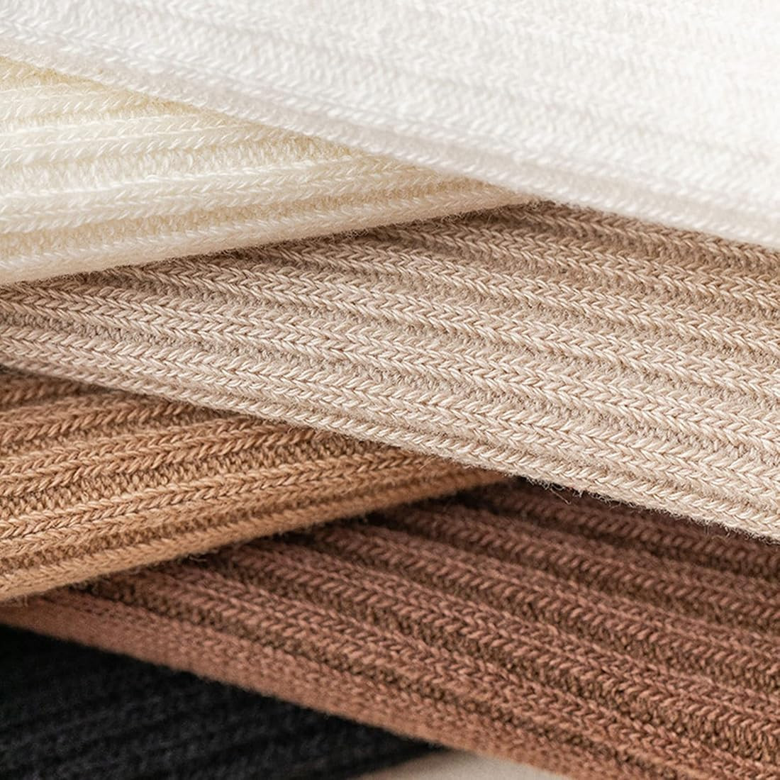 TeenFighter 6 Pairs of Comfortable Casual Cotton Long Socks for Women, Solid Color Stretch Athlet... | Amazon (US)