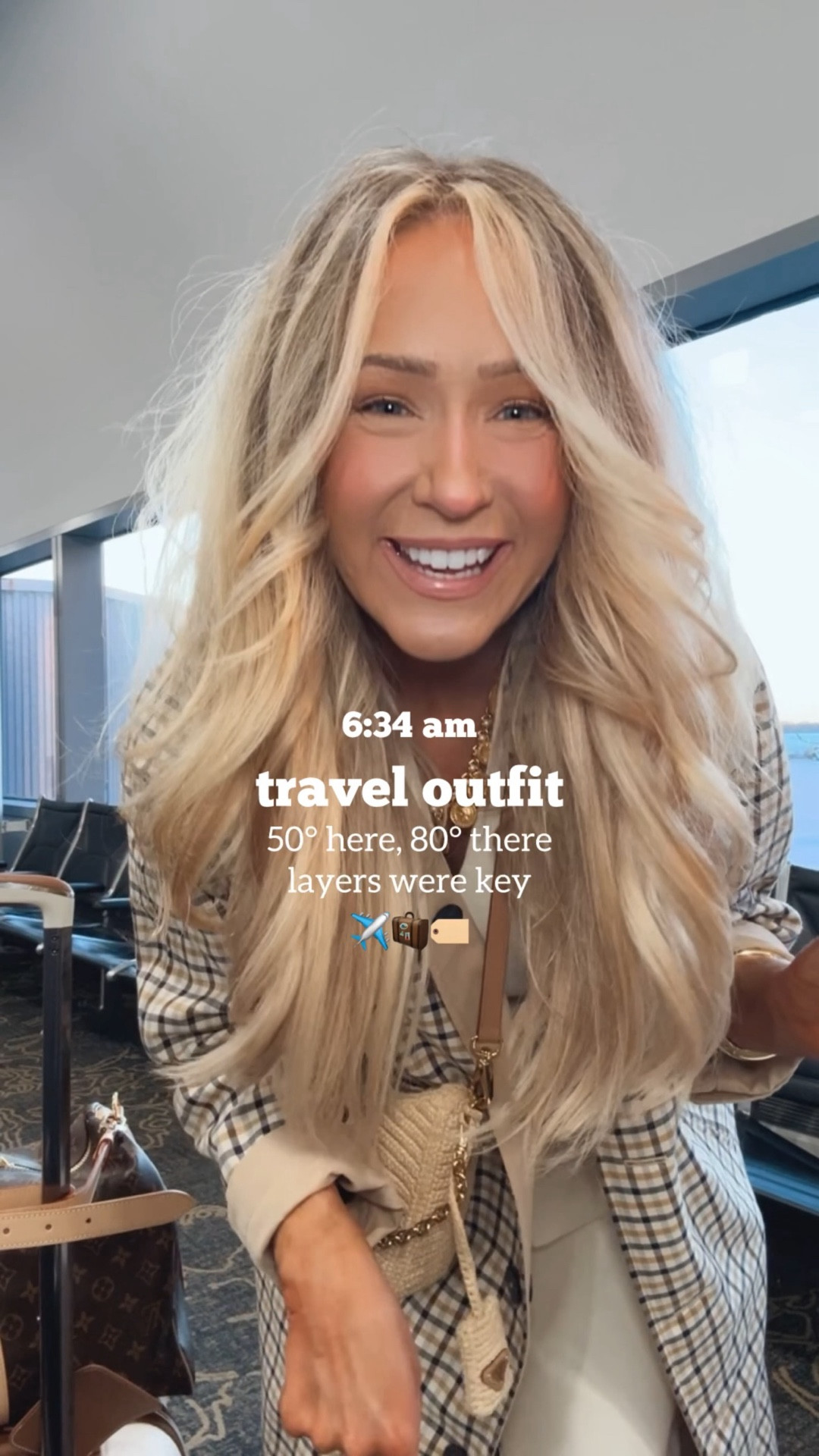 Affiliate links - I earn commission on purchases made through my links | Your travel outfit formula when you’re going from cold weather to warm weather! ✈️🧳🏷️ 

This is exactly what I’m talking about when I say layers are EVERYTHING! It’s 50° here and 80° in Florida, so I built my travel outfit around pieces I can easily add or remove depending on the temperature. A lightweight trench coat is my go-to (this one is reversible, which makes it even better for styling options on the trip), paired with a short sleeve knit top that keeps me warm enough for the airport but won’t feel too heavy once I land. Barrel jeans for comfort, jelly flats with a cushioned insole for all the walking, and a crossbody bag so I can stay hands-free through security and boarding.

My biggest travel style tip: always dress for BOTH climates. When you’re traveling from cold to warm, layering is KEY so you’re comfortable the entire day, not just on the plane. Think breathable base layers, lightweight outerwear, and pieces that can transition easily once you arrive. It makes such a difference, especially on travel days that feel long and unpredictable.😅

Also something I always plan for: assume your hotel room won’t be ready. If I land at 1 or 2 p.m. and check-in isn’t until 4 p.m., I want to be able to head straight out and enjoy the day without needing to change. That means wearing an outfit that works for your destination RIGHT AWAY, just peel off the layers and you’re good to go. If the room IS ready, amazing… but I never rely on it.

If you’re building a travel outfit, think: layers, comfort, and versatility. Pieces you can restyle, wear multiple ways, and feel put together in from airport to arrival. It’s one of those small things that makes travel feel so much easier. 🤍

#traveloutfit #airportoutfit #travelstyle


#LTKootd #LTKstorytime #LTKTravel