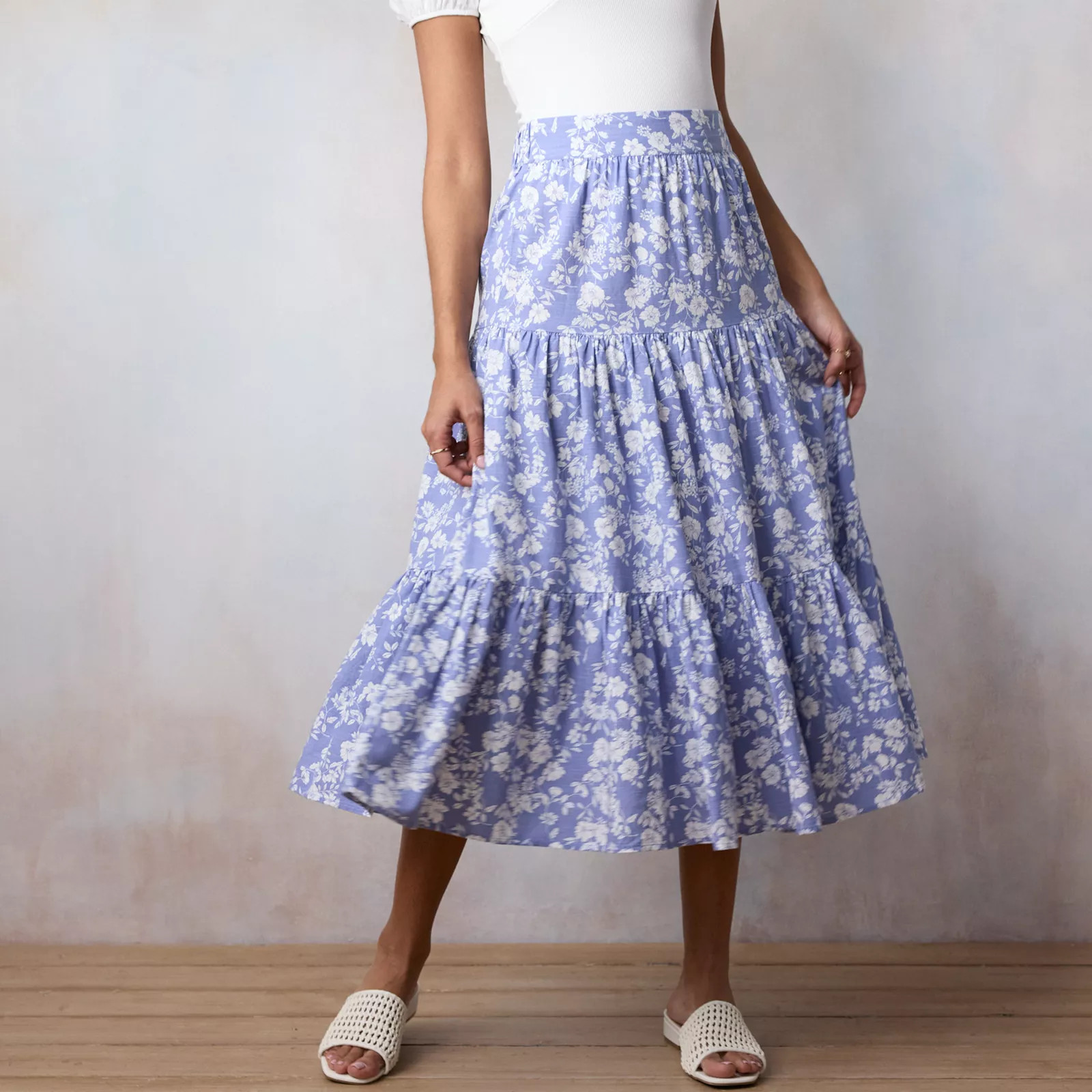 Women's LC Lauren Conrad Tiered Midi Skirt | Kohl's