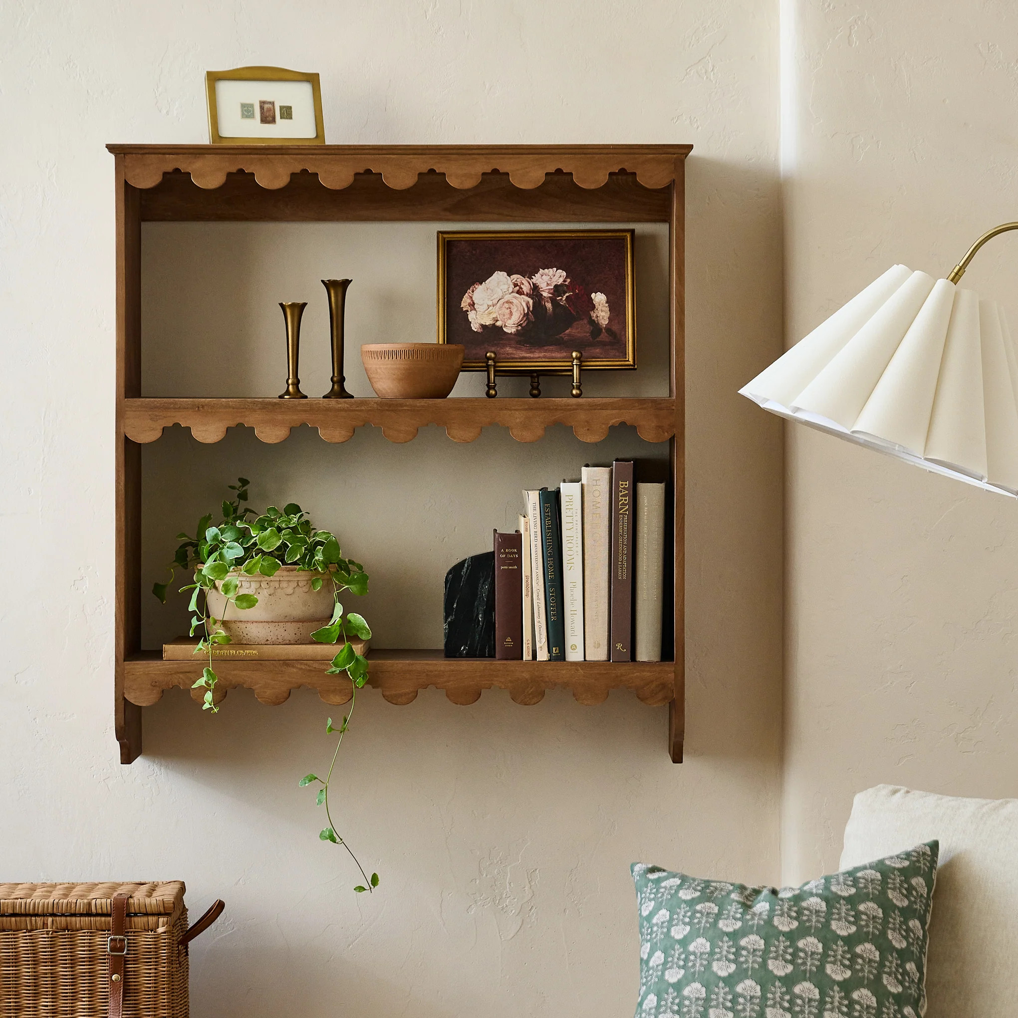 Linnea Antiqued Wood Shelf | Magnolia