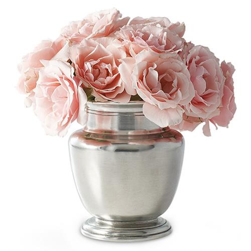 MATCH Modern Pewter Rimmed Vase - Small | Kathy Kuo Home