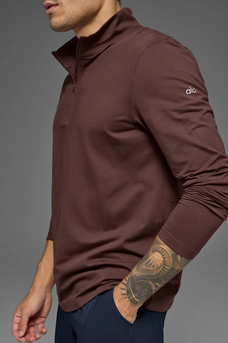 Conquer 1/4 Zip Reform Long Sleeve - Brownstone | Alo Yoga (US)