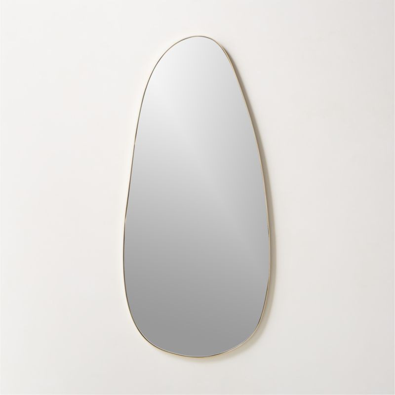 Navone Unlacquered Brass Wall Mirror 20''x44'' | CB2 | CB2