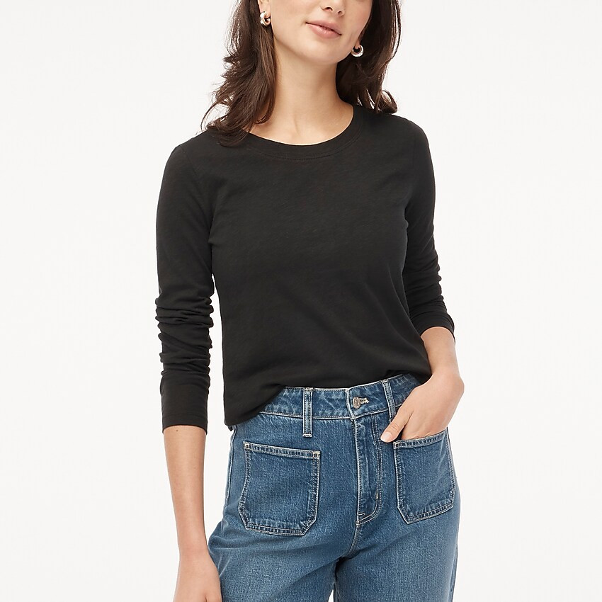 Long-sleeve crewneck girlfriend tee | J.Crew Factory
