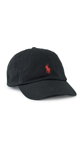 POLO RALPH LAUREN Men's Chino Sport Cap, RL Black/RL2000 Red, One Size | Amazon (US)