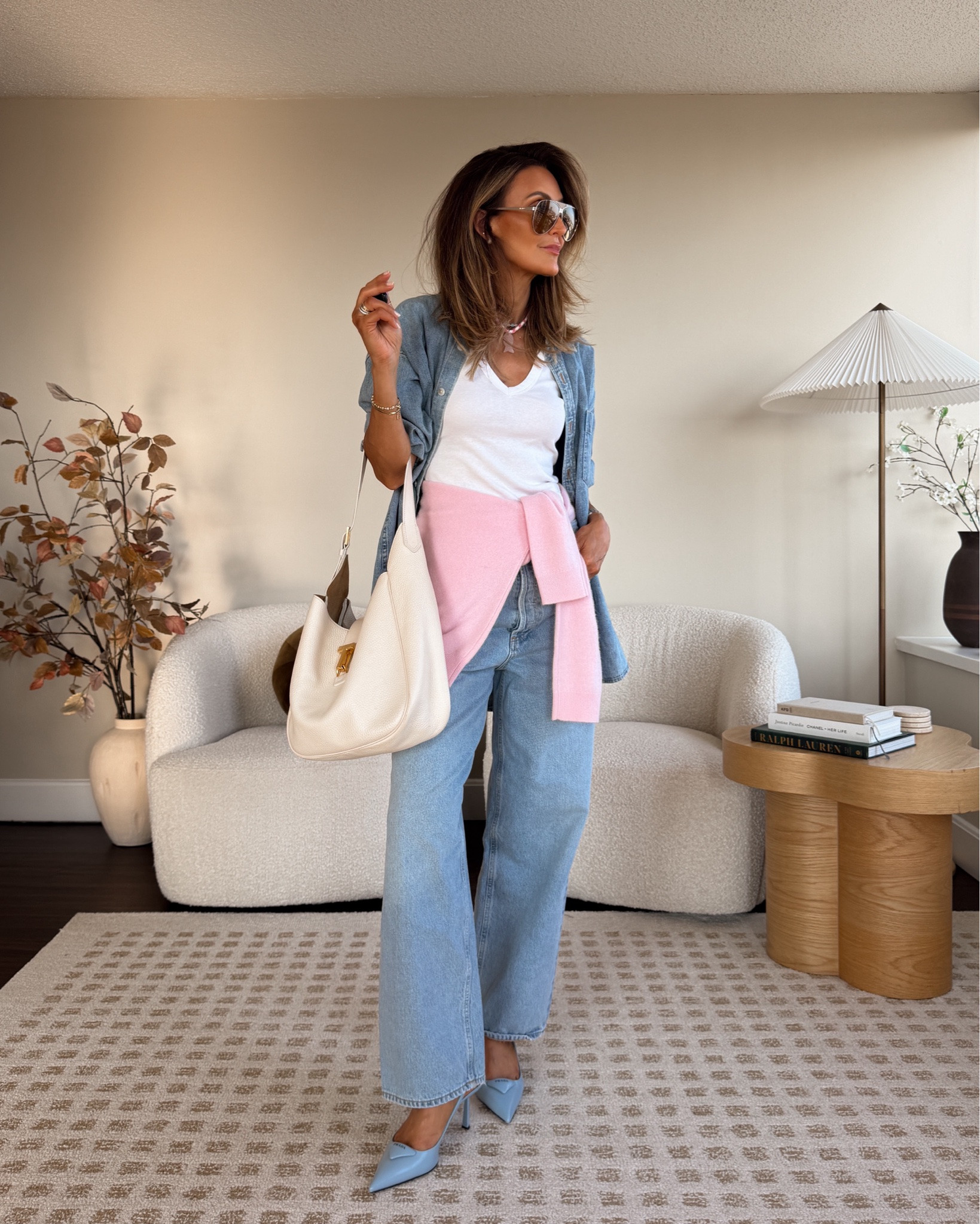 Denim shirt, Look 4: Denim on denim 💙💕

If you’ve ever wanted to try denim on denim but weren’t sure where to start, this is the formula I’d copy: two similar washes, a simple neutral base layer, one unexpected pop of color, and neutral accessories to tie it all together. Shirt size small and jeans 25 - both fit oversized 

#LTKootd #LTKgrwm #LTKSeasonal