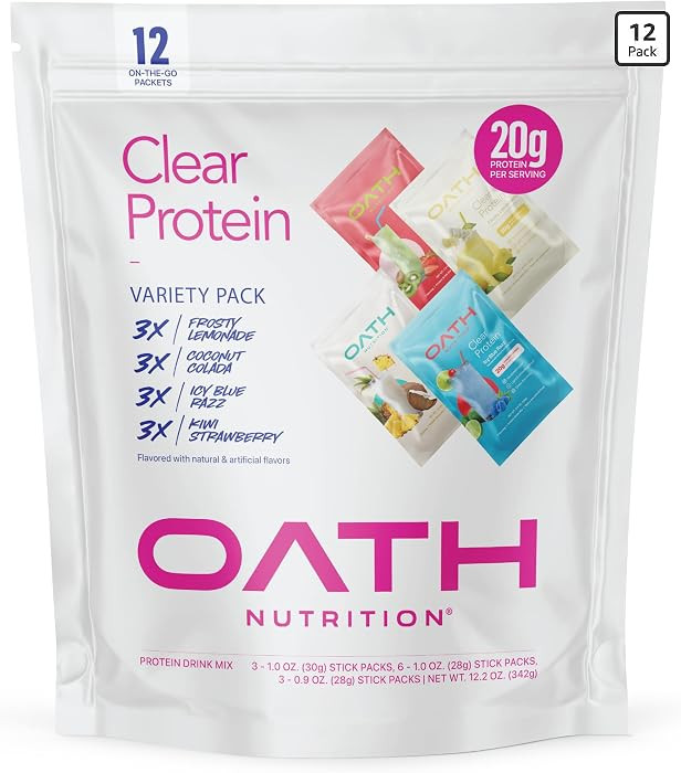 Oath Nutrition Clear Whey Isolate Protein Powder Variety Pack, 12 Pack | Amazon (US)