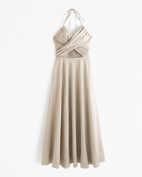 Crossover Bodice Midi Dress | Abercrombie & Fitch (US)