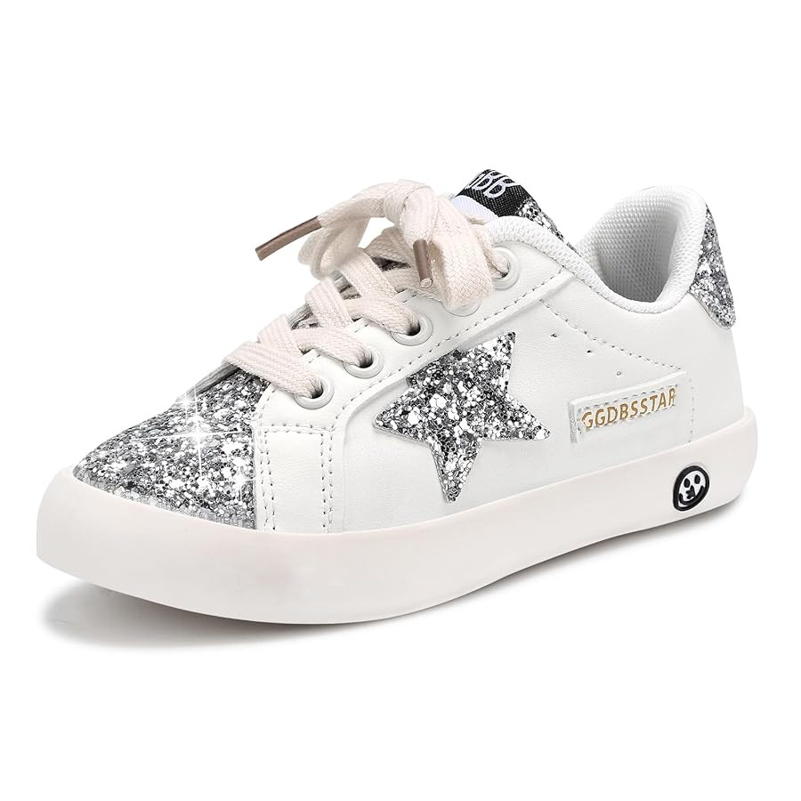 Girls Sneakers Glitter Tennis Shoes Lightweight Non-Slip Running Walking Shoes for Toddler/Little... | Amazon (US)