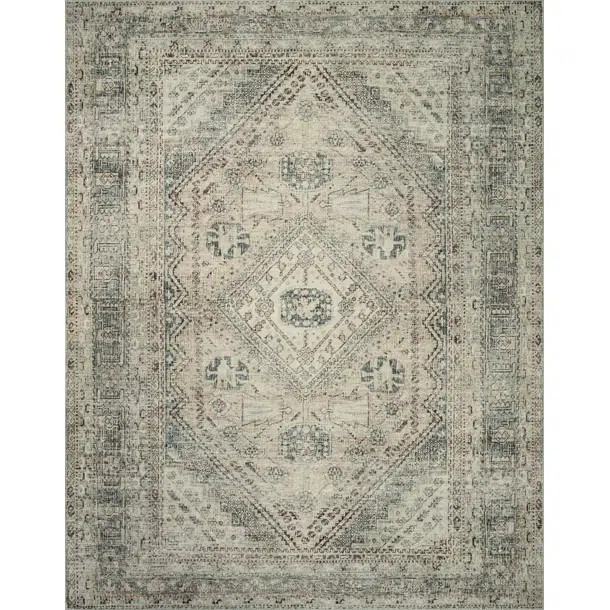 Magnolia Home By Joanna Gaines X Loloi Sinclair Machine Washable Natural / Sage Area Rug | Birch Lane