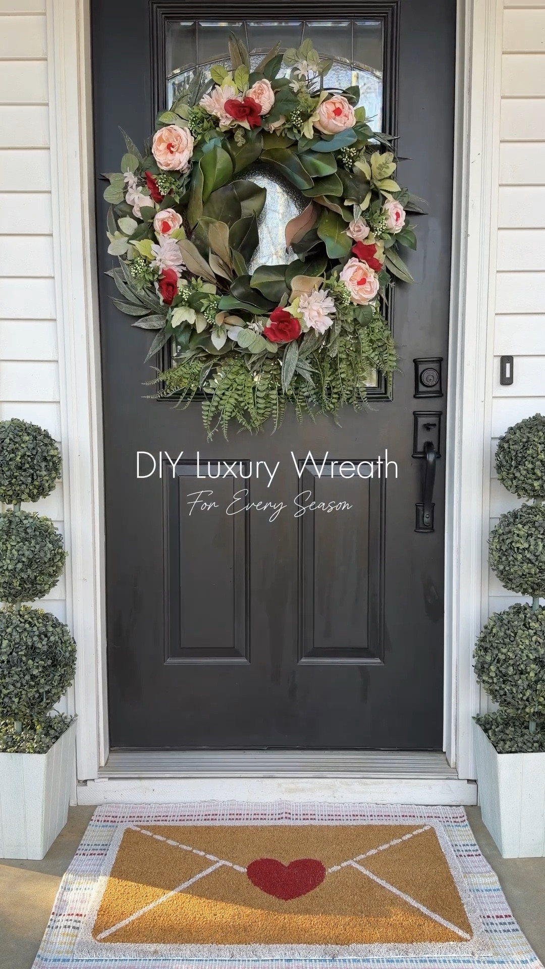 Shopping my porch Valentine’s decor.
The wreath is built around a neutral base with layered accents so it feels elevated and uncluttered. I’ve linked similar wreath supplies, florals, and the Valentine’s Day porch details that make it feel luxe but easy to swap for every season.
