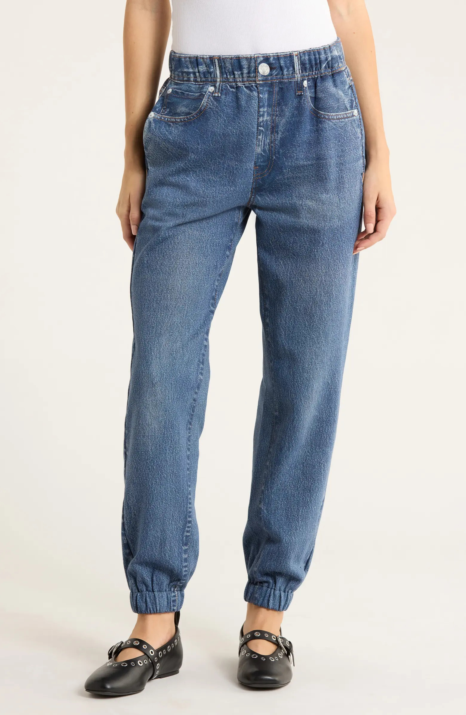 rb Miramar Denim Print Cotton Fleece Joggers | Nordstrom