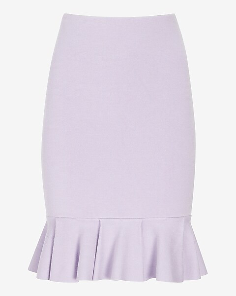 Body Contour High Waisted Ruffle Sweater Pencil Skirt | Express