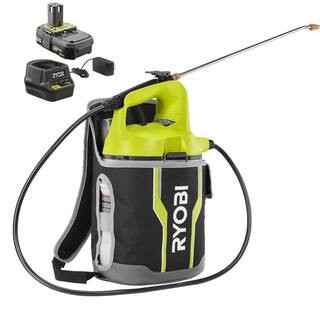 RYOBI ONE+ 18V Cordless Battery 2 Gal. Chemical Sprayer and Backpack Holster with 2.0 Ah Battery and | The Home Depot