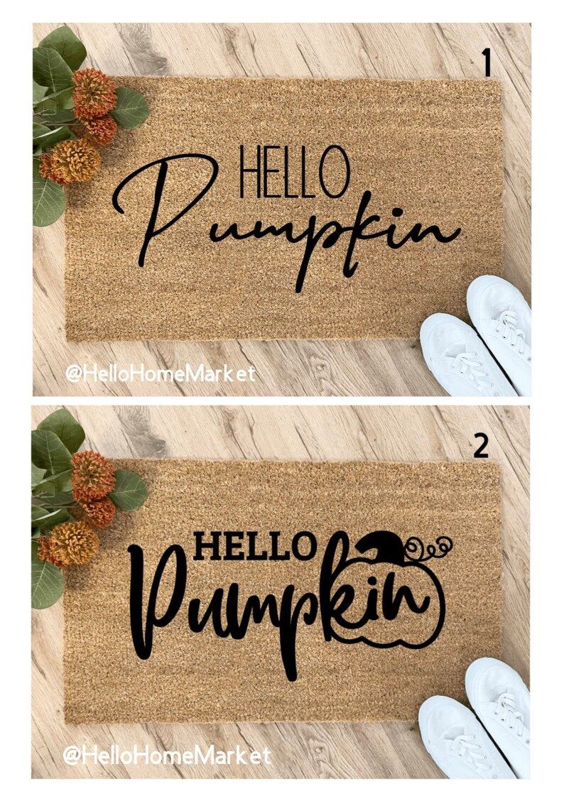 Hello Pumpkin  Pumpkin  Gourd Doormat  Autumn porch  Fall | Etsy | Etsy (US)