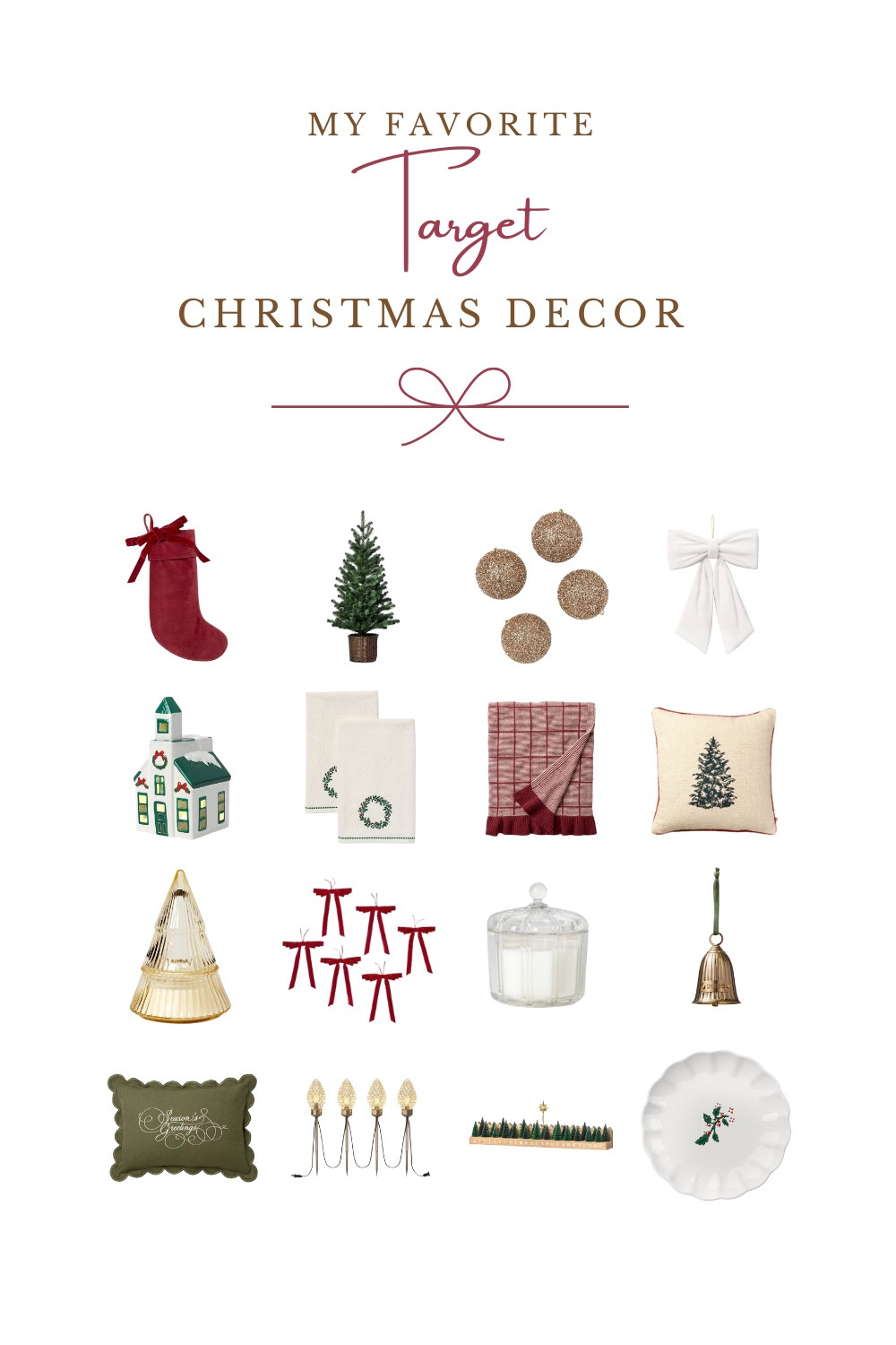 Rounding up all the cozy, classic, and festive pieces I’m loving this year — from warm twinkle lights to charming ornaments and timeless greenery. Target is so good for holiday home moments that feel elevated but still affordable.

Shop my favorites and deck your home in the sweetest seasonal touches 🤍

#TargetHoliday #TargetFinds #ChristmasDecor #LTKHome #HolidayStyling

#LTKHoliday #LTKSeasonal #LTKGiftGuide