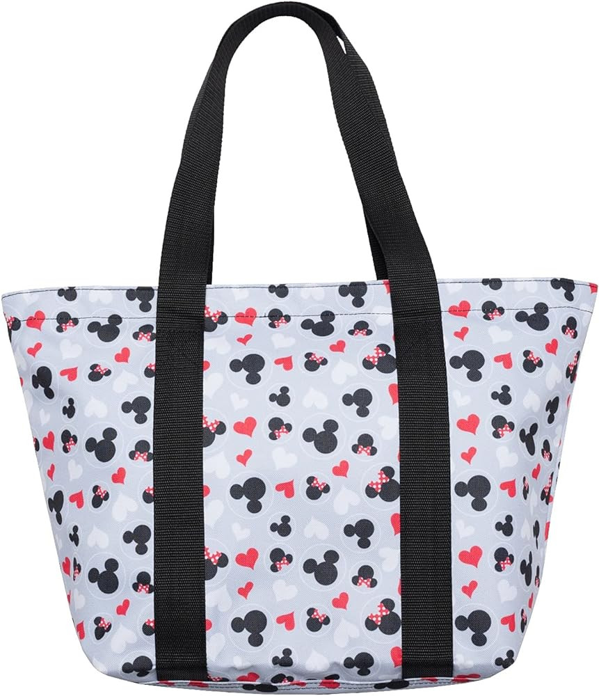 Disney Tote Mickey & Minnie Mouse Icon Print Zipper Travel Bag | Amazon (US)