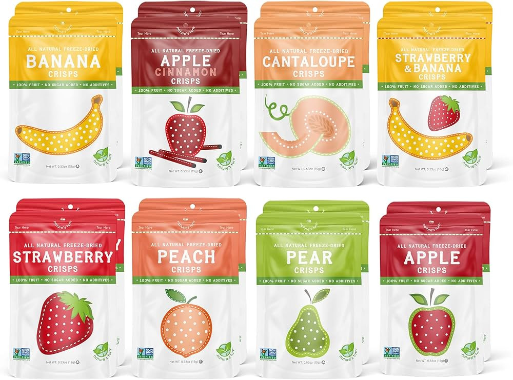 Nature’s Turn Freeze-Dried Fruit Snacks, Mega Variety Pack of 16 (0.53 oz Each) | Amazon (US)