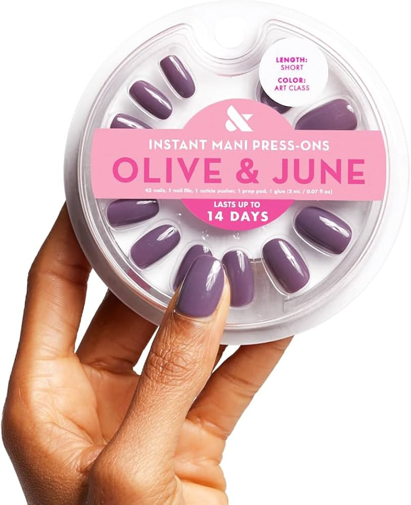 Olive & June Instant Mani Press On Nails (Glue) | 42 Fake Nails, 21 Sizes | Non-Toxic, Long-Lasti... | Amazon (US)