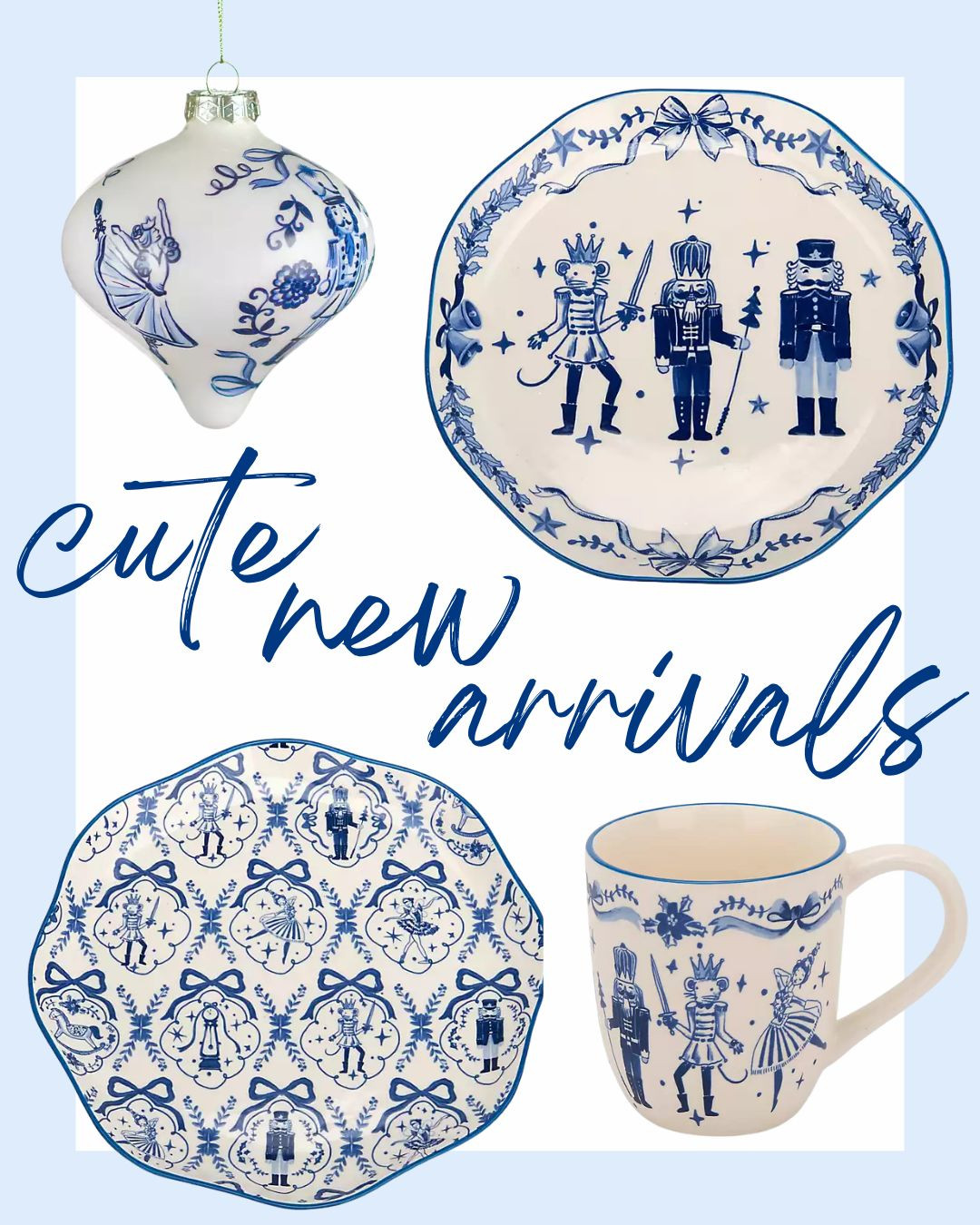 cute new arrivals! 

holiday, festive finds, Christmas, nutcracker, blue, bows, southern, coastal, plates, dinnerware, serving, hosting, parties, gatherings 

 #LTKHoliday #LTKSeasonal #LTKHome