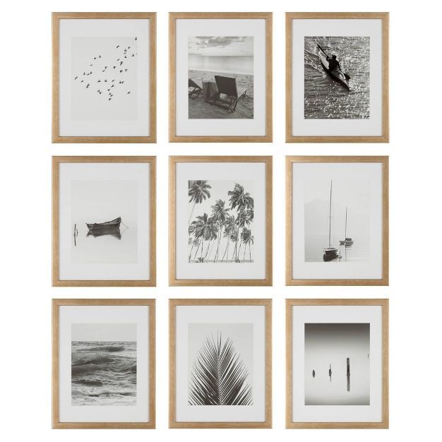 (Set of 9) 11" x 14" Gallery Grid Kit Gold - Instapoints | Target
