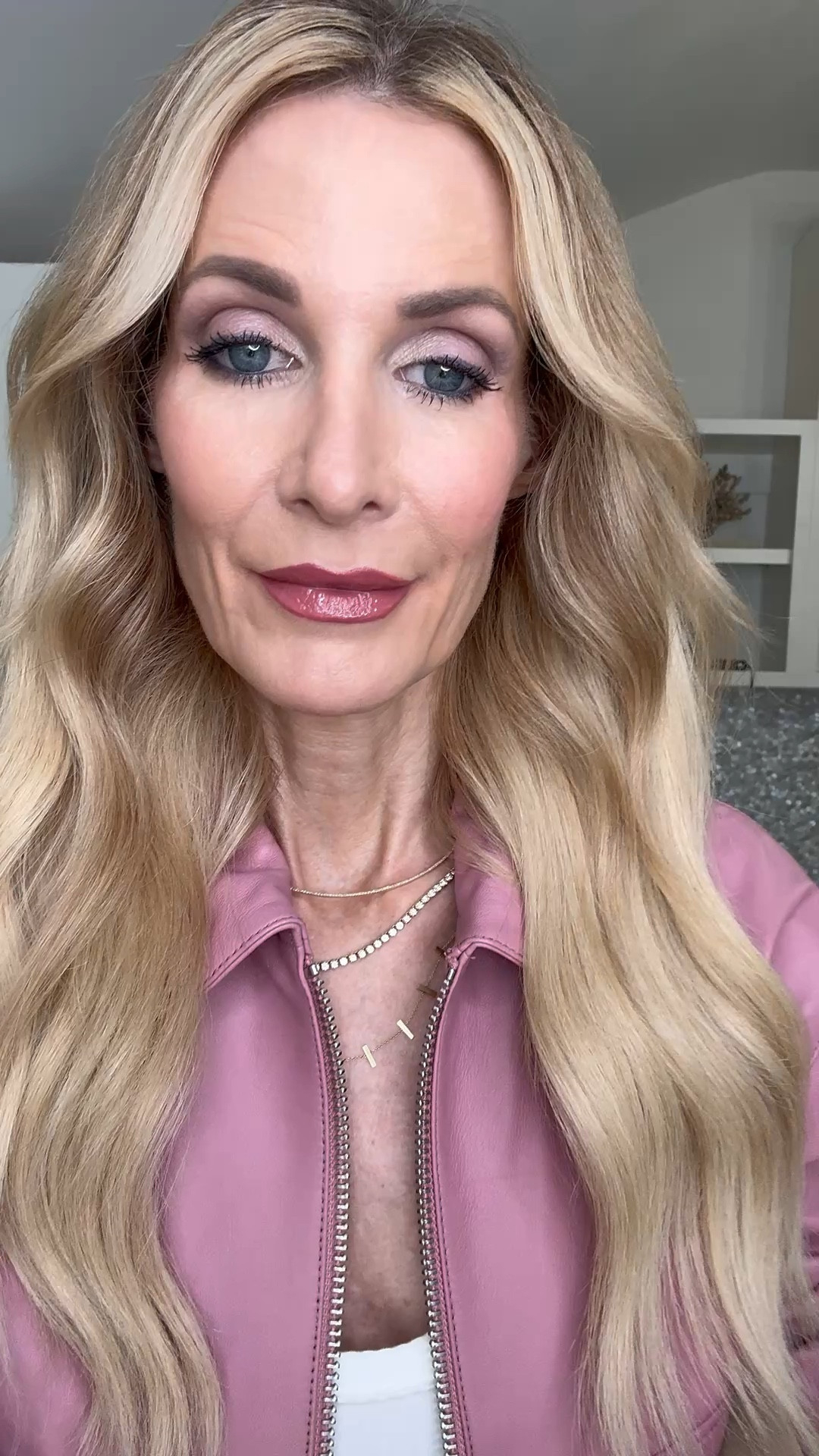 Outfit of the night 💕 This pink leather cropped bomber jacket is the prettiest shade for spring. Paired with my go-to Mother light wash jeans for an easy, chic look. Both run true to size — XS in the jacket and 24 in the denim. 

 #LTKfoodie #LTKootd #LTKOver40